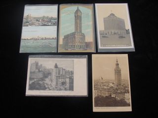  5 Vintage New York City Landmark Post Cards 1900