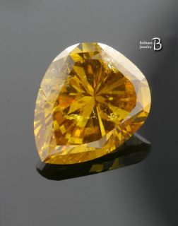 14CT Pear Fancy Deep Orange Yellow GIA Certified Loose Diamond