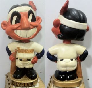 1967 72 Cleveland Indians Vintage Mascot Head Nodder Bobble Head Doll 