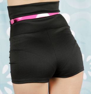 Broad Minded Clothing Black High Waist Pinup Girl Shorts with Neon 