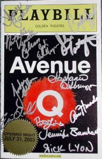 broadway cares  com auction avenue q broadway opening night cast 