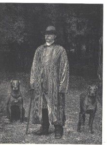 1888 E Engraving Bismarck in His Garden Dogs Brockman Photo