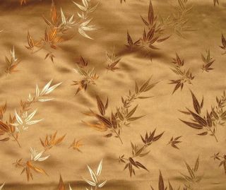 Silk Brocade Fabric Bronze Bamboo 1 3 Yard Remnant