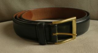 Mens Coach Black Leather Bromfield Harness Belt, size 36