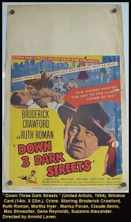   Three Dark Streets Movie Poster 1954 Crime Broderick Crawford