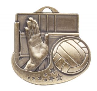 Blast Gold Silver Bronze Volleyball Medals w Ribbon