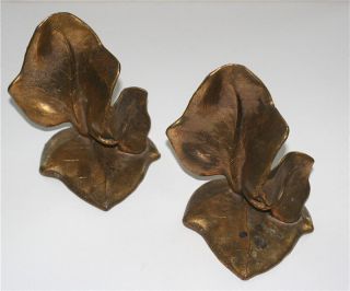 McClelland Barclay Vintage Bronze Leaf Bookends Art Nouveau