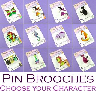   cute character pin brooches features my own artwork which has been