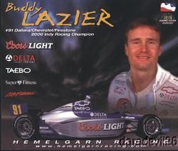 2002 Buddy Lazier Hemelgarn Racing Chevy Dallara Indy Car Postcard 