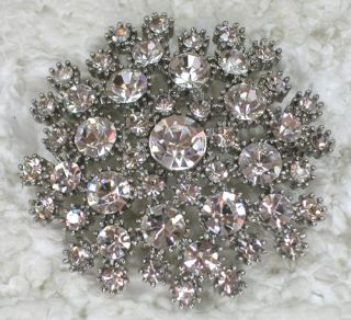 Clear Rhinestone Crystal Pin Brooch for Wedding C653