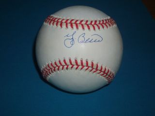 Yogi Berra Autographed Gene A Budig American league baseball