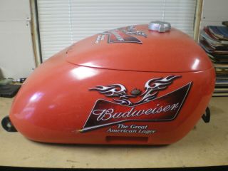 Budweiser Bud Beer Motorcycle Harley Gas Tank Style Rolling Cooler 