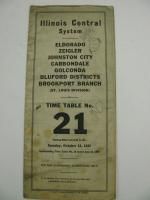 Illinois Central IC Railroad RR Employee Timetable 1942