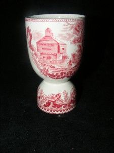 Johnson Brothers Bros Double Egg Cup Historic America Red Pink White 