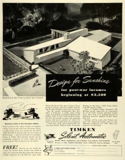 1943 Ad TIMKEN Detroit Axle Co Building Design Sunshine Home Silent 