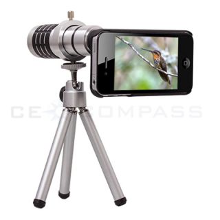 12x Zoom Telescope Camera Lens Kit Tripod Case For Apple iPhone 4 4S