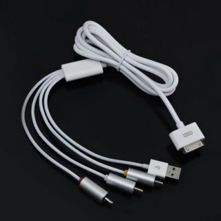   Video Composite AV Cable to Ipod Adapter for Apple iPad2 iPhone 4 4S