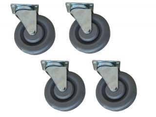 inch grey polyurethane mold on wheels, top plate swivel casters NEW 