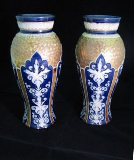 pair of royal doulton stoneware vases  375
