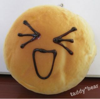 Jumbo Very Large Bread Bun Squishy Phone Strap Super Excited Face 