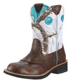 Ariat Womens Cowgirl Fatbaby Boots 10009503 Brown Crinkle & Snowfall