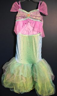  ariel mermaid glitter costume dress s 5 6