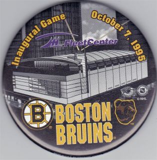 Vintage Boston Bruins Fleet Center Inaugural Game Oct. 7, 1995 Button 