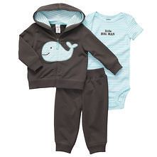 new carter s 3 piece whale applique cardigan bodysuit pant