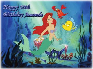 ariel little mermaid edible cake image icing topper one day