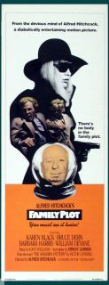 Family Plot Original Insert Movie Poster Hitchcock VG