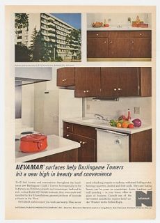 1963 Burlingame CA Towers Nevamar Laminate Cabinets Ad