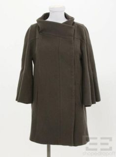 Vanessa Bruno Taupe Wool Flared Raglan Sleeve Coat Size 42