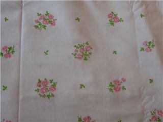 Vintage Pink Flower & Lace Lady Pepperell Full Size Flat Sheets