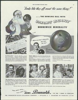 Brunswick Mineralite Dynamic Balance Bowling Ball for Christmas Ad 