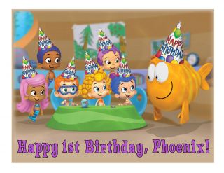 Bubble Guppies Edible Cake Image Topper Frosting