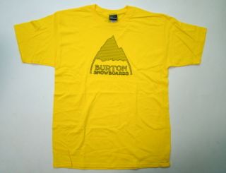 Burton Mens T Shirt Striped Mountain Logo Tee Snowboard Size Large 