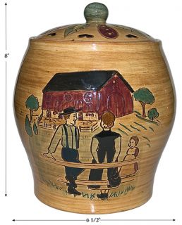 Pennsbury Pottery Amish Folk Art Pottery Cookie Jar