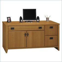 Bush Furniture Mission Pointe 60 Wood Credenza Maple Computer Desk 