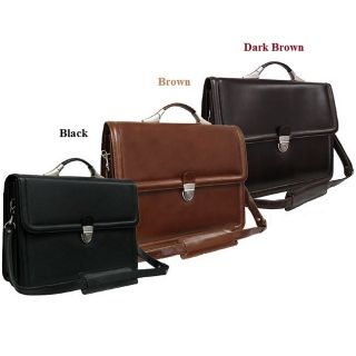   Leather Executive Business Briefcase Messenger Savvy Look Bag