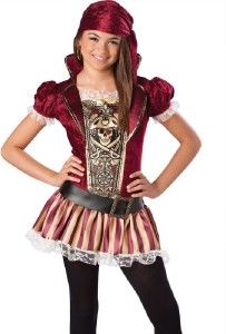Girls Pirate Swashbucklin Sass Costume Size 8 10 Dress Up Head Scarf 