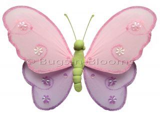 Pink Purple Green Hailey Butterfly Decorations Hanging Nursery Room 