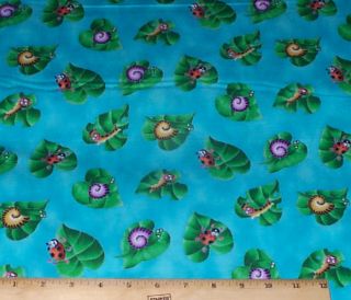Bugs Leaves Buzzin in the Garden Fabric RJR Fabric yds cotton