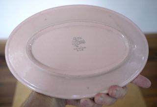 Vintage 50s Buffalo China Rouge Ware Pink Restaurant Oval Platter 