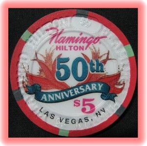 Bugsy Siegel $5 Gaming Chip Flamingo Hilton Hotel and Casino in Las 