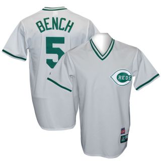 Reds Johnny Bench Cooperstown Throwback Green Jersey XL