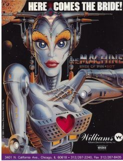 The Machine Bride of Pinbot by Williams Original Pinball Machine Flyer 