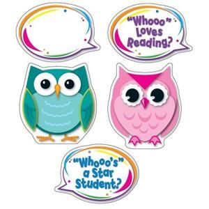   Colorful Owl Talkers Bulletin Board Setnew Classroom Decorative