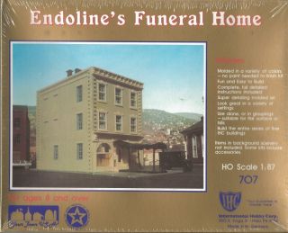 IHC Endolines Funeral Home Plastic Construction Kit HO Scale 707