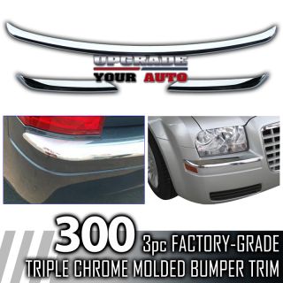 2005 2010 Chrysler 300 3pc Chrome Molded Bumper Trim