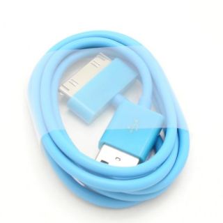 Blue USB Sync Data Charging Charger Cable Cord for iPhone 4 4S 4G 4th 